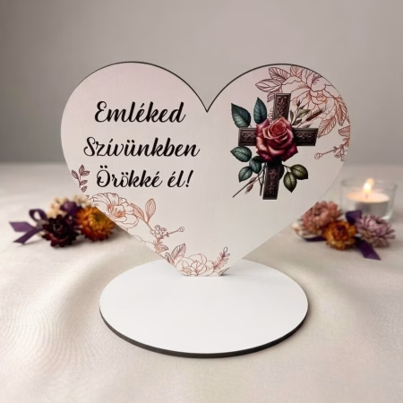 Kegyeleti Szív Díszíthető 15cm