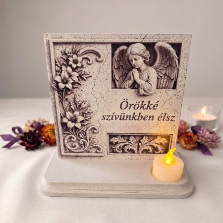Kegyeleti Tábla Díszíthető 15cm - Vízálló