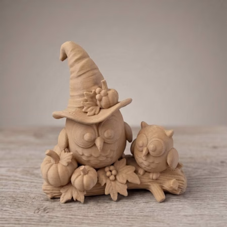 Őszi 3D Nyomtatott Bagoly 10cm