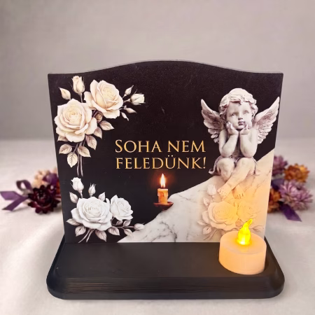 Kegyeleti Tábla Díszíthető 15cm - Vízálló